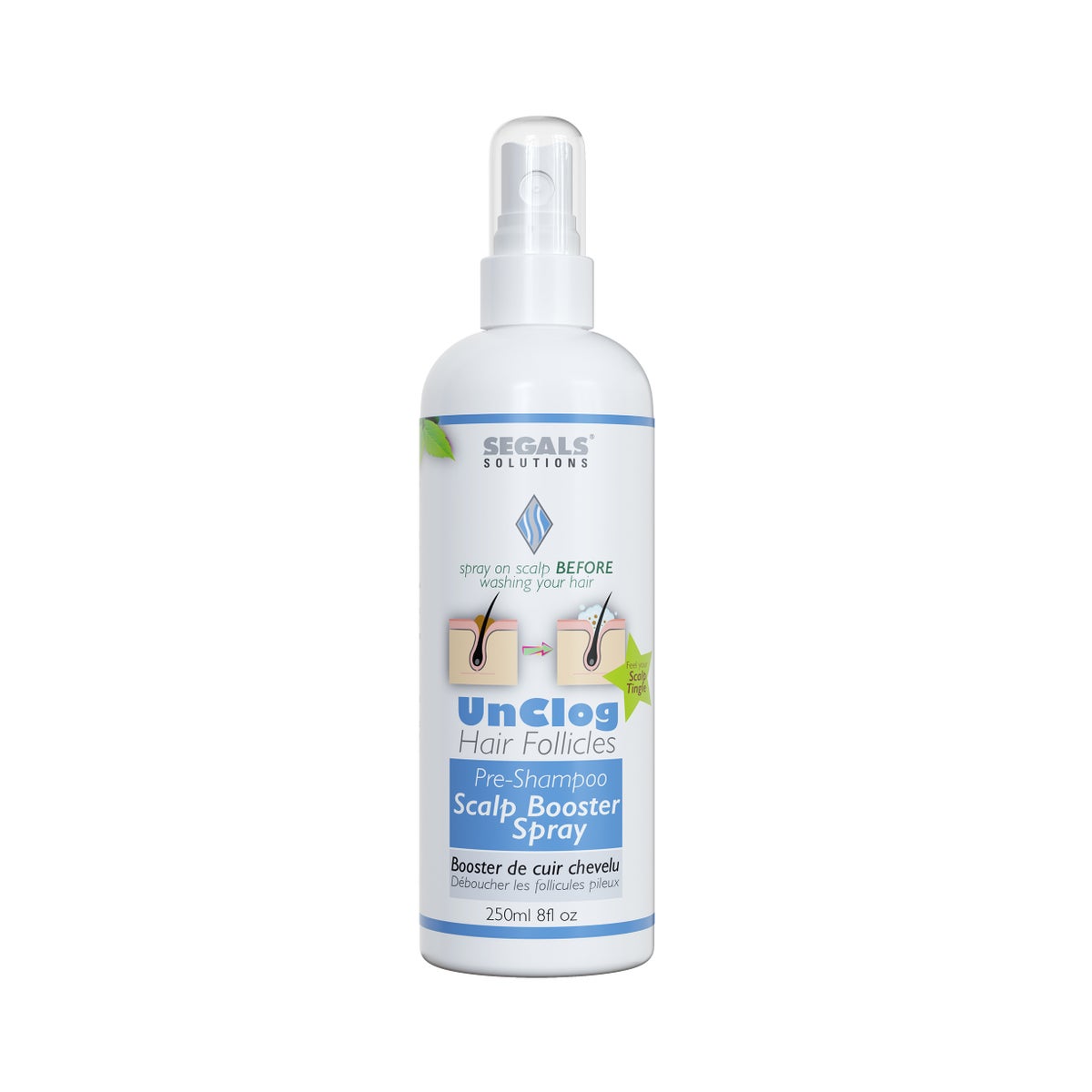 Segals Solutions Unclog Pre Shampoo Scalp Booster Spray (250ml)