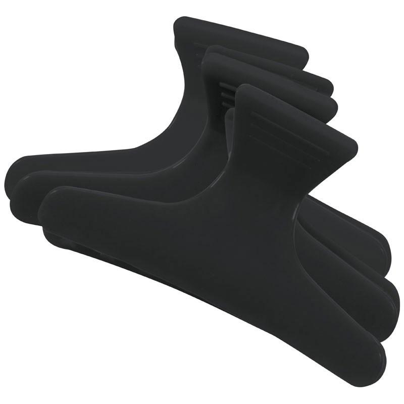 Black Plastic Jaw Clips 12 per Bag