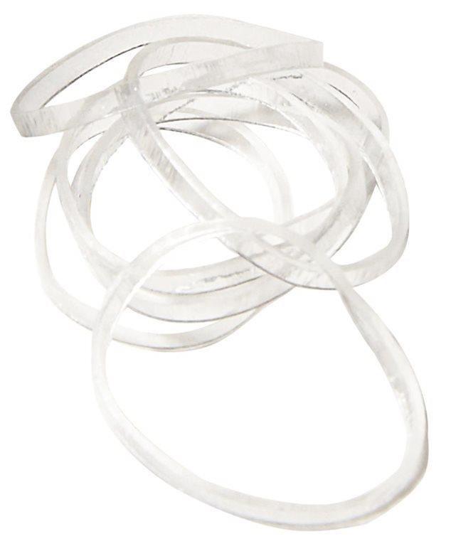 Transparent Mini Hair Elastics, 100 per bag